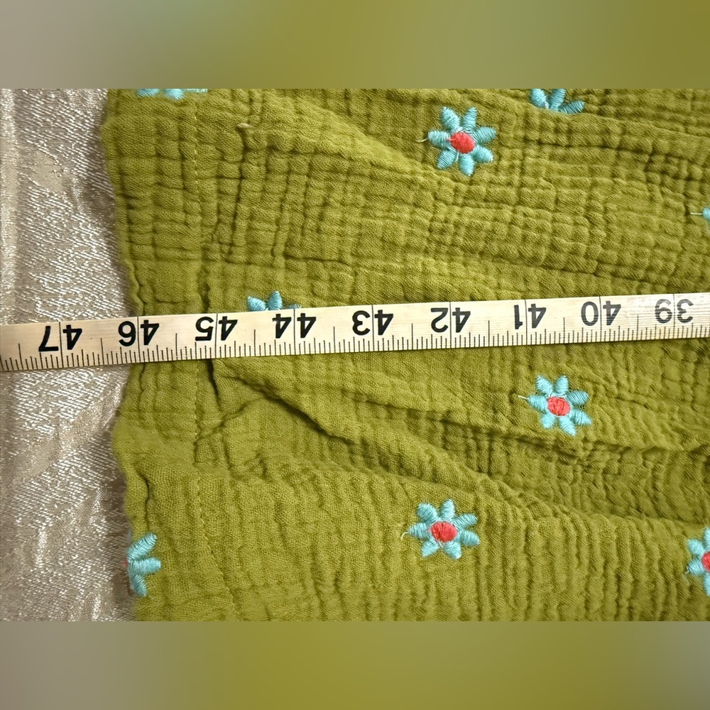 Amazon Floral Embroidered Balloon Sleeve Maxi Dress in Green - M - Picture 10 of 12